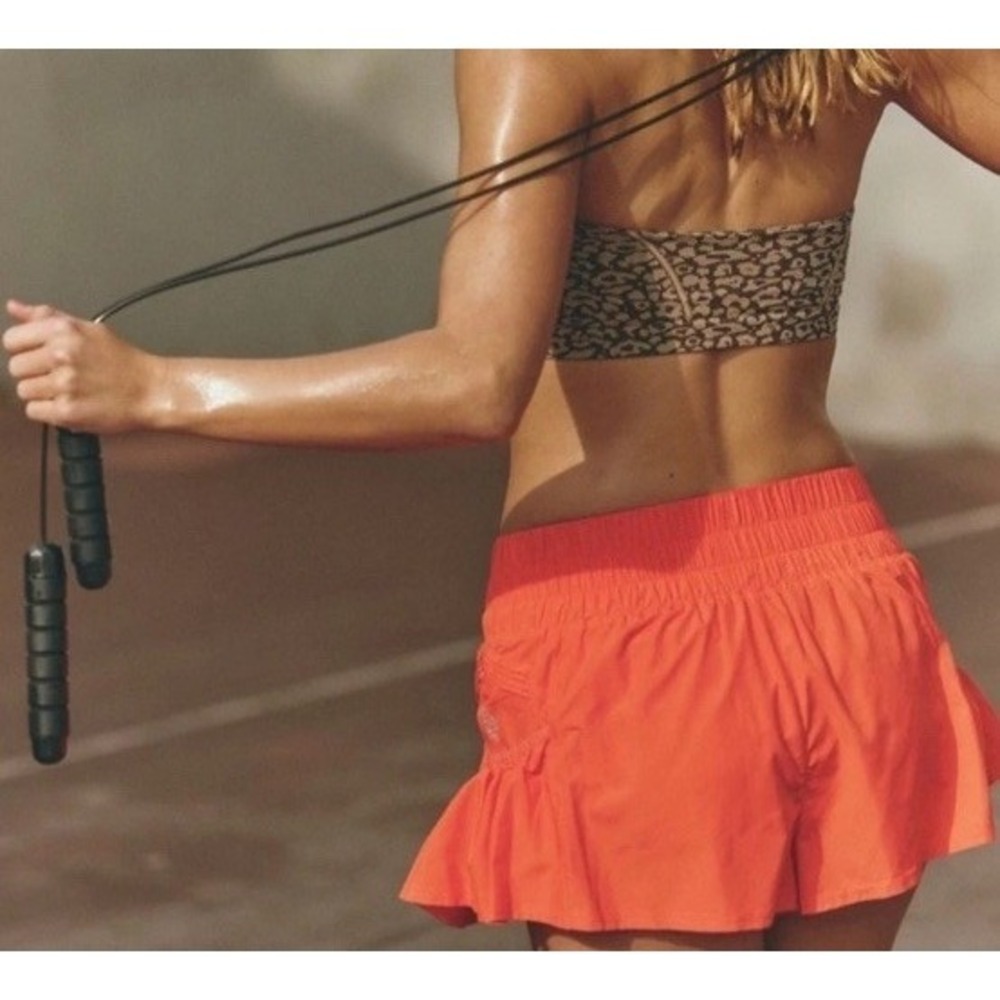 Free People Women Small FP Movement Get Your Flirt On Orange Pull On Shorts - Picture 2 of 16